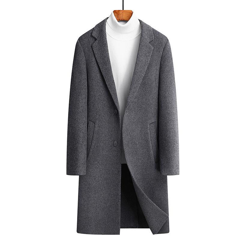 

Men s Mid-Length Double-Layer Wool Overcoat - Winter Windbreaker for Middle-Aged and Young Adults XXL