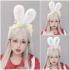 A Lolita Headdress Handmade J Rabbit Ears Lolita Hair Accessories Headband K Handmade Rabbit Ear Headband