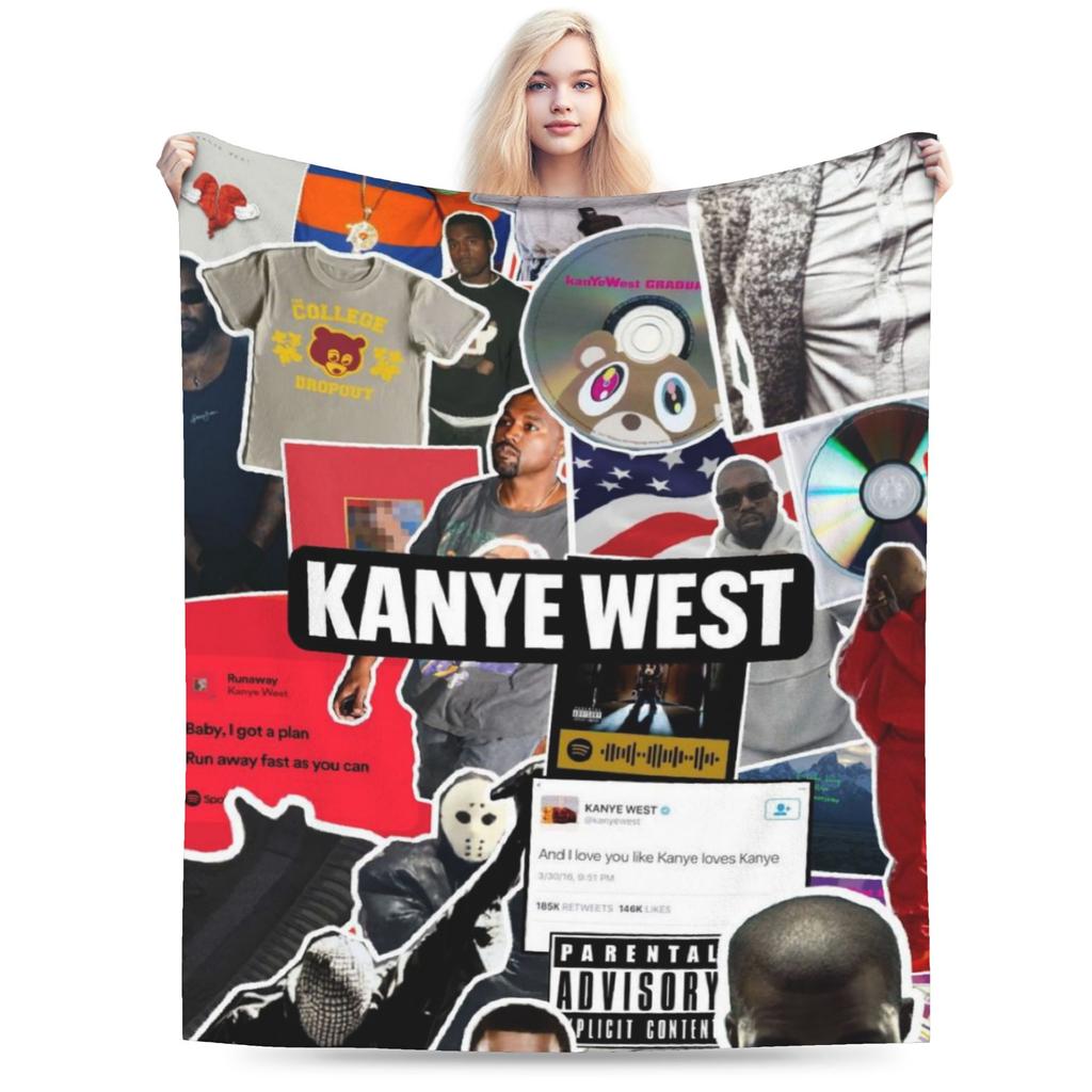 Kanyes Wests Blanket Super Soft Warm  Throw Blankets for Bed 50x60 Inch Multiple Sizes Rug Piece