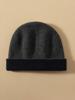 Women's Double-Sided 100% Pure Cashmere Beanie - Versatile Warm Knit Hat for Autumn/Winter