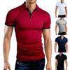 Men's Casual Solid Color Printed Loose Short Sleeve T-Shirt Po Lo Shirt