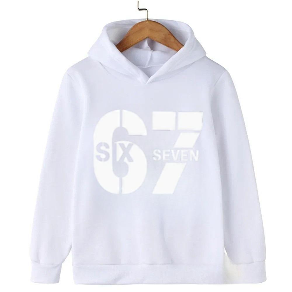 Fashion Men and Women's Hoodies Funny Letter 6 7 Print Hoodies Pullover Casual Sweatshirt Top Outdoor Long Sleeve Clothing