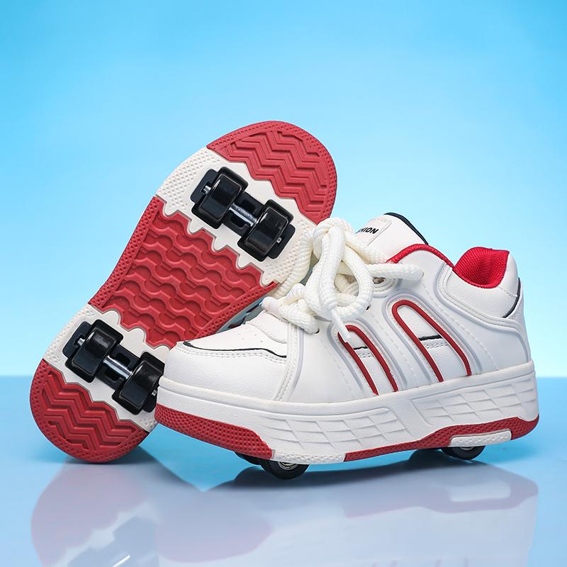 Dziecięce buty do chodzenia na czterech kółkach Odpinane buty płaskie Dziecięce buty do jazdy na czterech kółkach Buty do jazdy dla dziewczynki