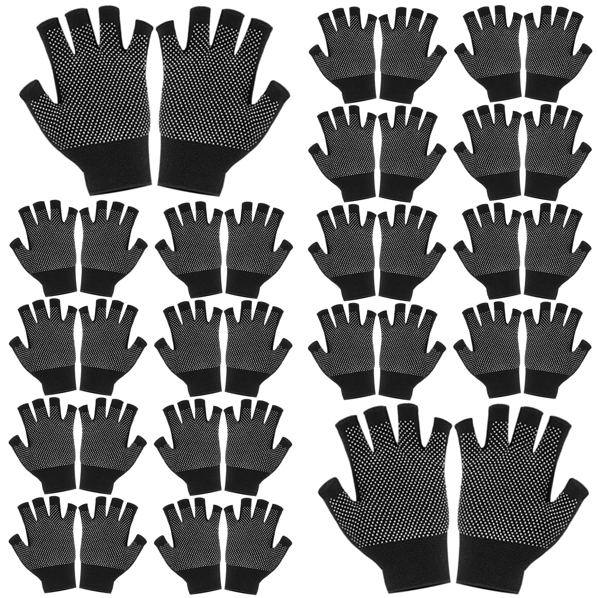 

Anopono Fingerless Work Smartphone Operation Gloves Gloves, 18-Pair Set, Gloves, Fingerless, Stretchable, Sweat-Reducing, (With Anti-Slip)