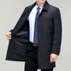 Autumn and Winter Thick Wool Windbreaker Middle-aged Men's Mid-length Business Coat Jacket Dad's Large Size Buttoned Top