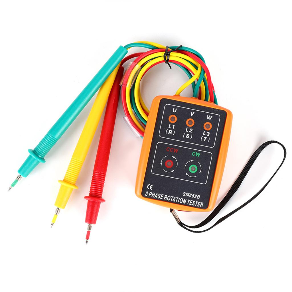 SM852B 3-fas 60V~600V AC Sekvensordning Rotationsriktningsindikator Testare 20Hz400Hz