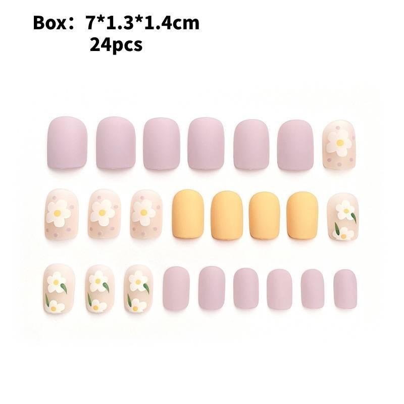 

Matte Flower Manicure Dress Nail Fashion Simple Cute Removable Nail Patch Style