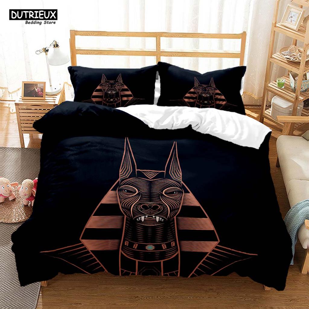 Alte Ägypten Myth Anubis Hd Printed Bedding Queen Bedding Set Soft And Comfortable Personality King Size Bedding Set
