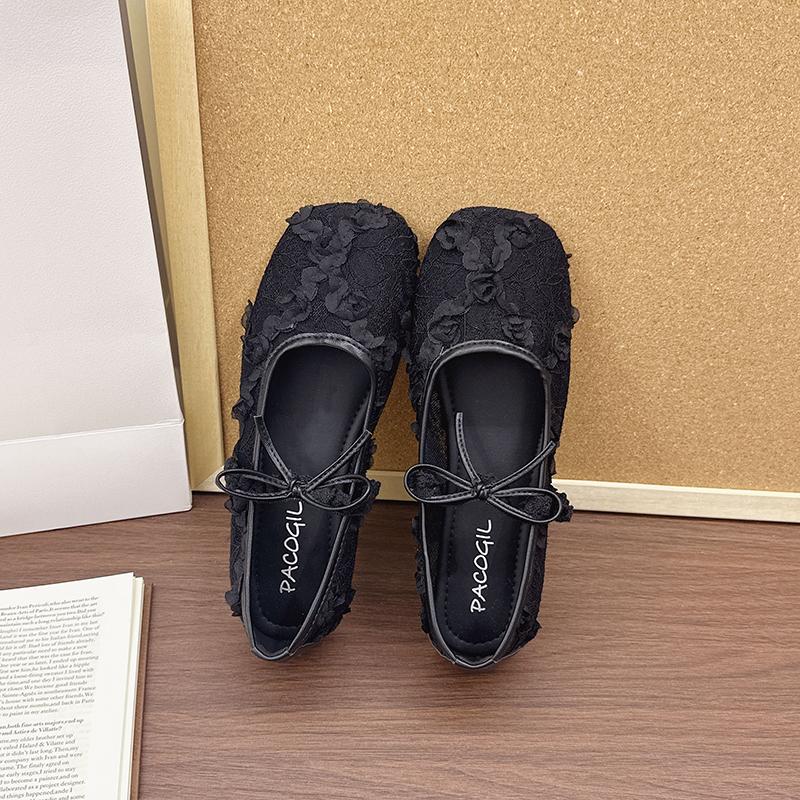 Fashion Floral Embroider Mesh Mary Janes Shoes Women Trasparent Elegant Flats Shoes Ladies Casual Summer Breathable Loafers Footwear