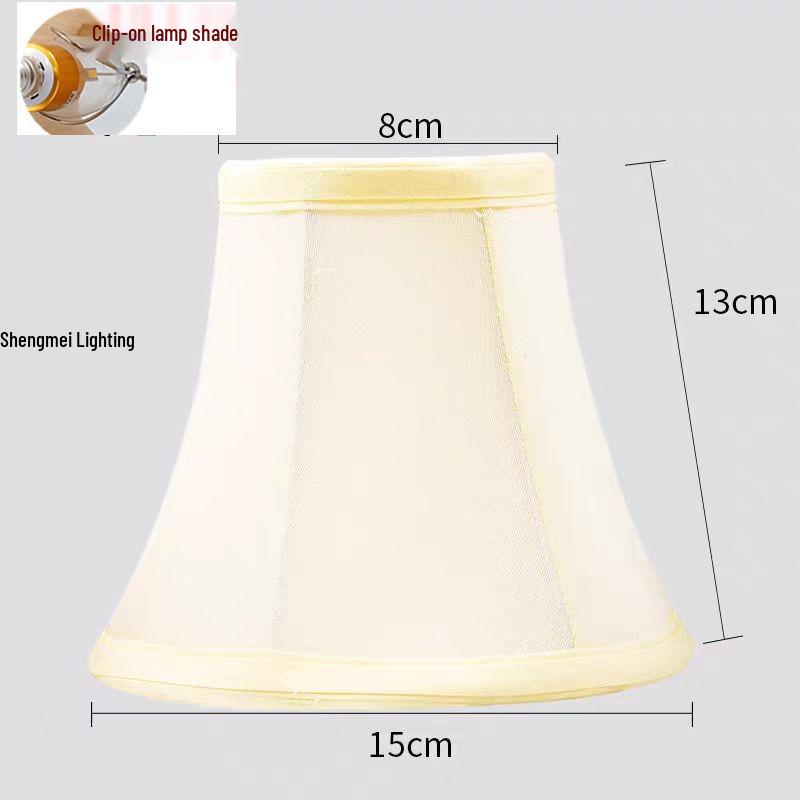 European Crystal Chandelier Fabric Lampshade, Clip-On, E27 Large Base, E14 Candle Bulb, Wall Light Shell Shade