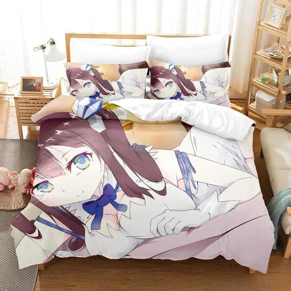 Comfortable Anime Print Bedding Set With Duvet Cover And Pillowcases King Queen Twin Sizes For Adults And Kids