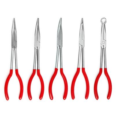 Set Pinze a Becchi Lunghi Extra Lunghi da 11 Pollici Punta Dritta Piegata Attrezzatura da Meccanico Utensili Manuali Pinza Tronchese Strumenti Riparazione Auto