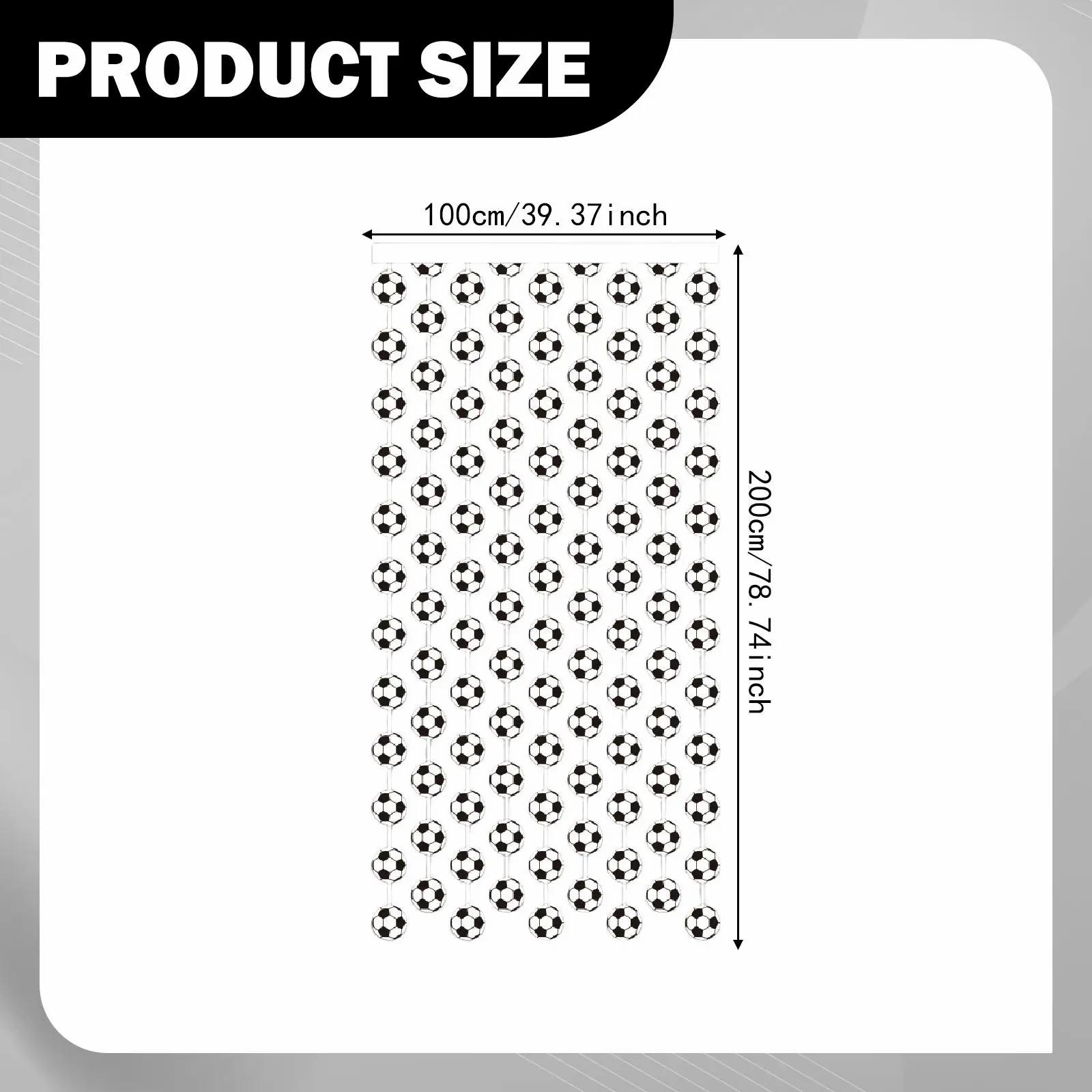 

Double Sided Rain Silk Curtain Soccer Theme Tassel Door Curtain for World Soccer Match Party Photo Backdrop