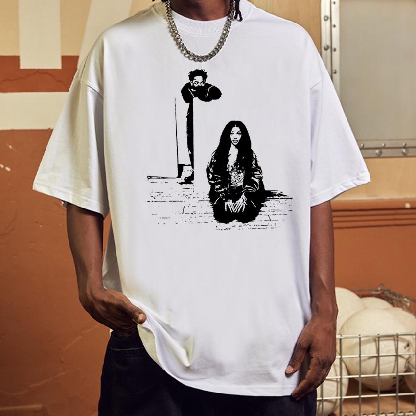 Kendrick Lamar Sza Tour 2025 Printed T Shirts Men Women Rapper Vintage Short Sleeve T-shirt Summer Unisex Casual 100% Cotton Top
