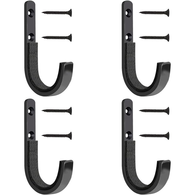 2Pcs Wall Mounted Gun Rack Metal Storage Hooks J Shape Hooks For Guns Firearms Organizer Hanging Hooks