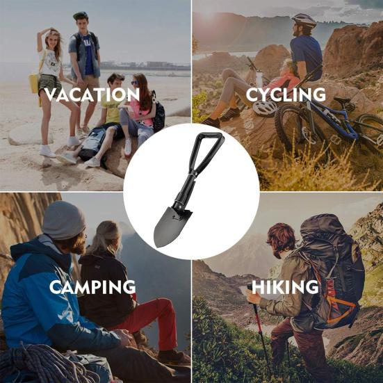 Lopată pliabilă militară multifuncțională Durabilitate ridicată Dimensiune compactă Lopată portabilă de săpat pentru camping Instrument multiplu pentru rucsac
