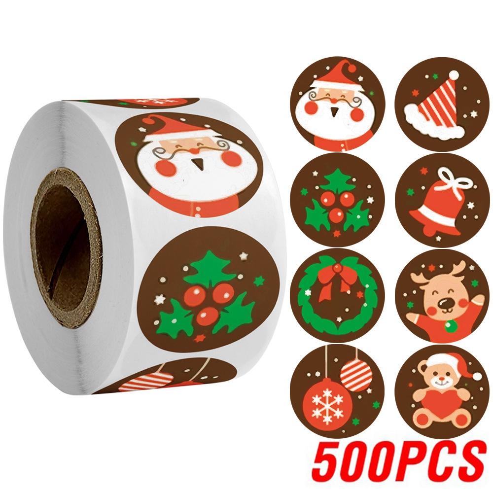 100-500 Pcs Golden Font Merry Christmas Sticker Thank You Sticker Seal Label For Envelope Gift Wrapping Scrapbook 1 Inch