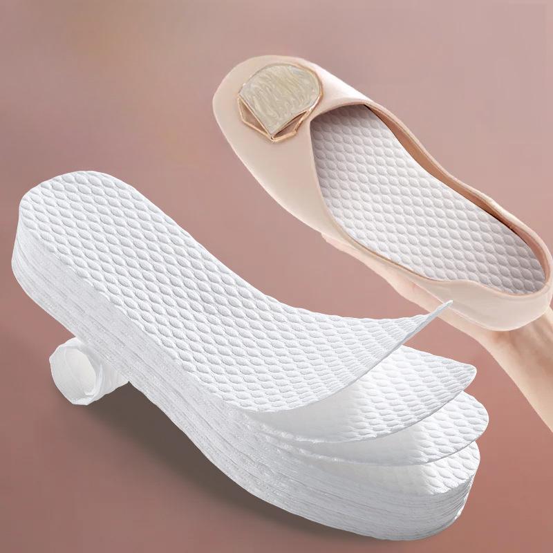 10 Pairs Antibacterial and Deodorizing Disposable Insoles for Women Sweat-absorbing and Breathable Summer Sock-free Insoles