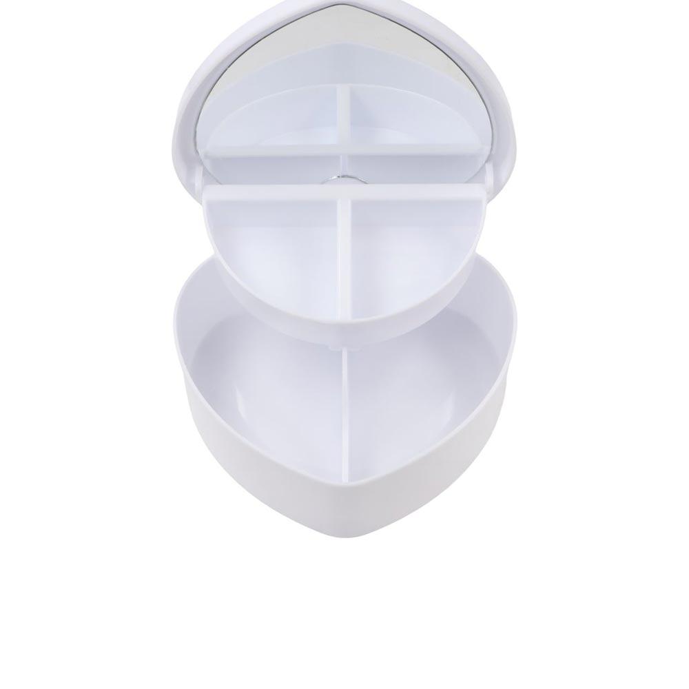 Girls Makeup Storage Box Desktop Cosmetic Organizer Sundries Container Heart-shaped Jewelry  Box