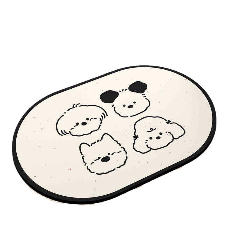 Cute Cartoon Bathroom Floor Mat Diatom Mud Anti Slip Foot Mat Bathroom Shower Room Water Absorption Quick Drying Foot Mat