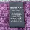 Great HERMES Stall H Logo Leather Patch Large Shawl purple cashmere Women Used