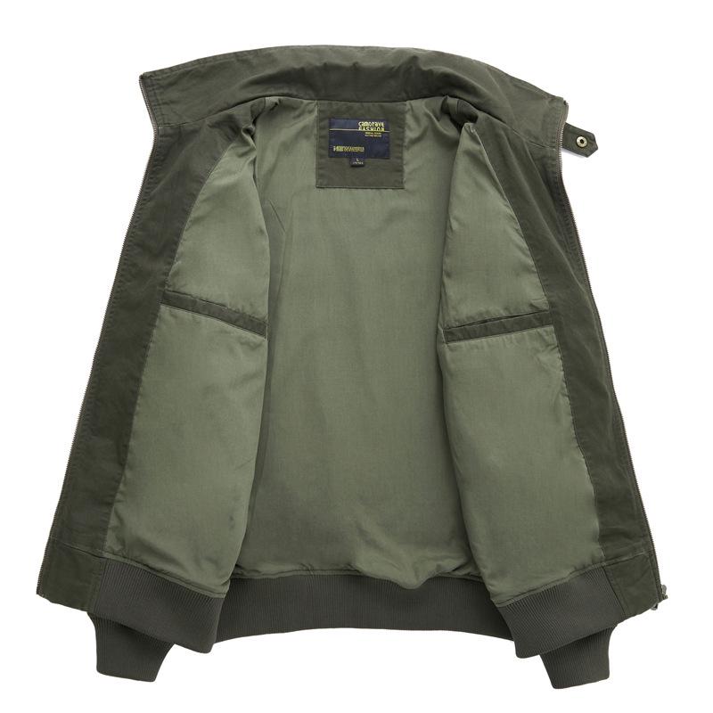 2026 Herren Arbeitsjacke aus reiner Baumwolle mit hohem Kragen, Frühling/Herbst, lässig, lockere Passform, japanischer Stil