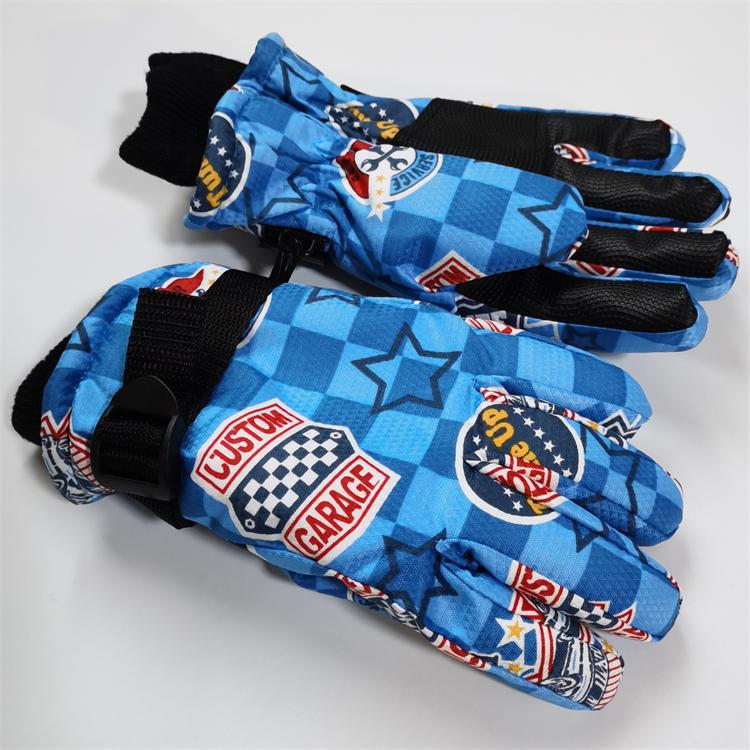 Children's Printed Electric Bike Gloves: Warm, Waterproof, Windproof Ski & Outdoor Cycling Gloves