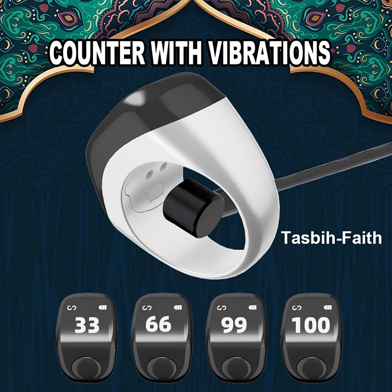 Chytrý Tasbih Počítadlo Digitální Počítadlo Pro Muslimy Tasbeeh Zikr Prsten 5 Časů Modlitby Vibrační Upozornění Vodotěsný