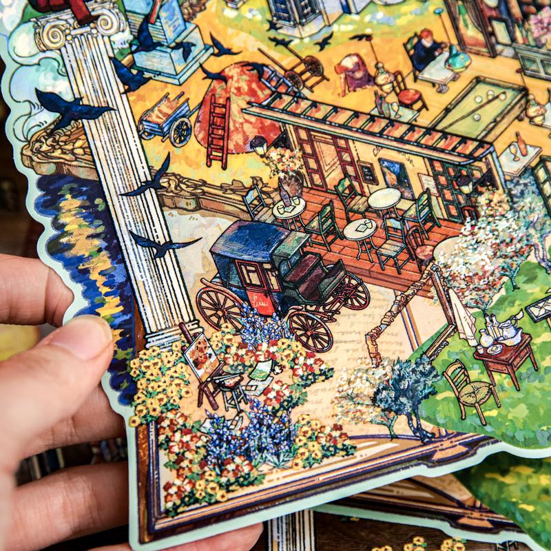 Kawaii 3D Fun Cartoon Miniature Scene Sticker DIY Pocket House Decompression Visual Stacking Three dimensional Scrapbook Sticker