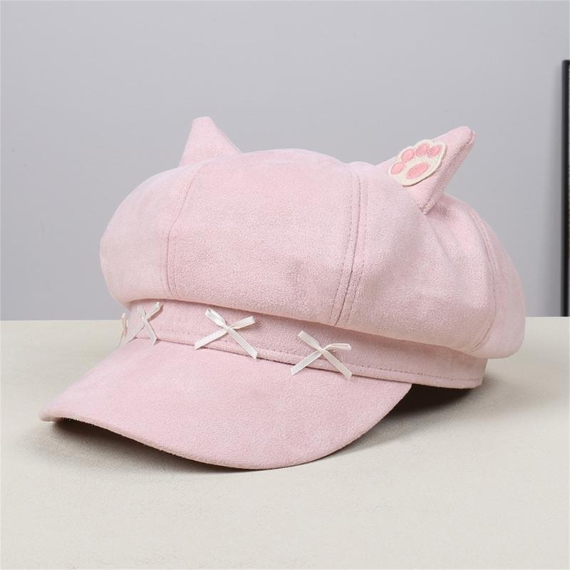Lovely Bowknot Cats Ear Toddler Hat Durability Easy Wash Polyester Fabric Comfortable For Boys Girls 0 6 Years