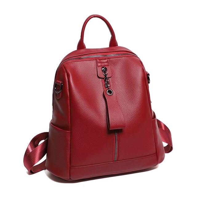 Genuine Leather Women's Backpack Large Capacity School Travel Backpack Designer Shoulder Bag for Women