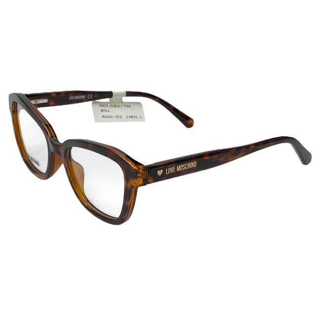Used Love Moschino MOL606/TN 05L 135 48-17 Glasses Glasses Eyewear Square Frame Logo Havana Tortoiseshell Brown Love Moschino