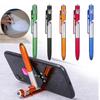 4 In 1 Multi-Function Ballpoint Pen With LED Light Fold Phone Holder Night Read Writing Pencil Office Student Stationery Tools