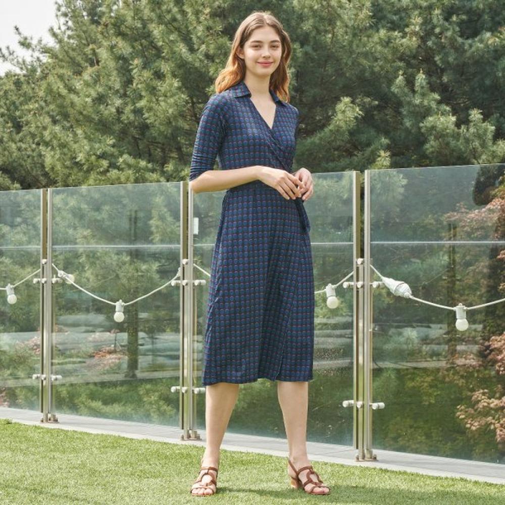 

Lipbbam 3 4 Sleeve Long Wrap Dress Ldm11ce01 LDM11CE01/FREE