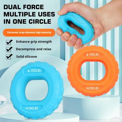Silicone 20-80LB Hand Grip Strengthener, Forearm, Fingers Exerciser - Silicone Rings for Muscle Training,Rock Climbing, Fitness
