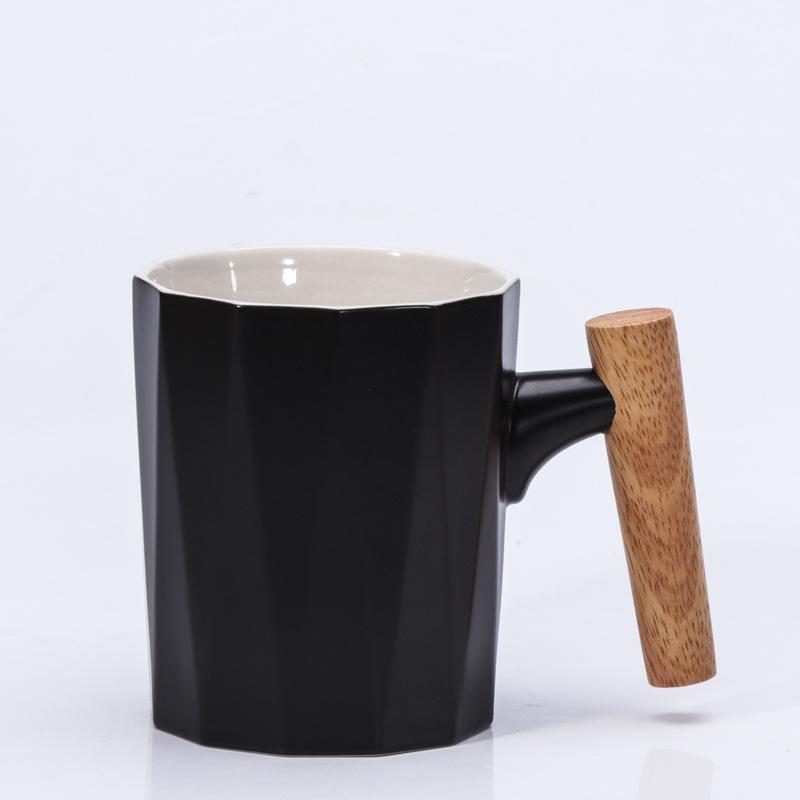 Ins nordische Schneeflockenglasur Holzgriff Keramiktasse literarische Kaffeetasse Festivalgeschenke