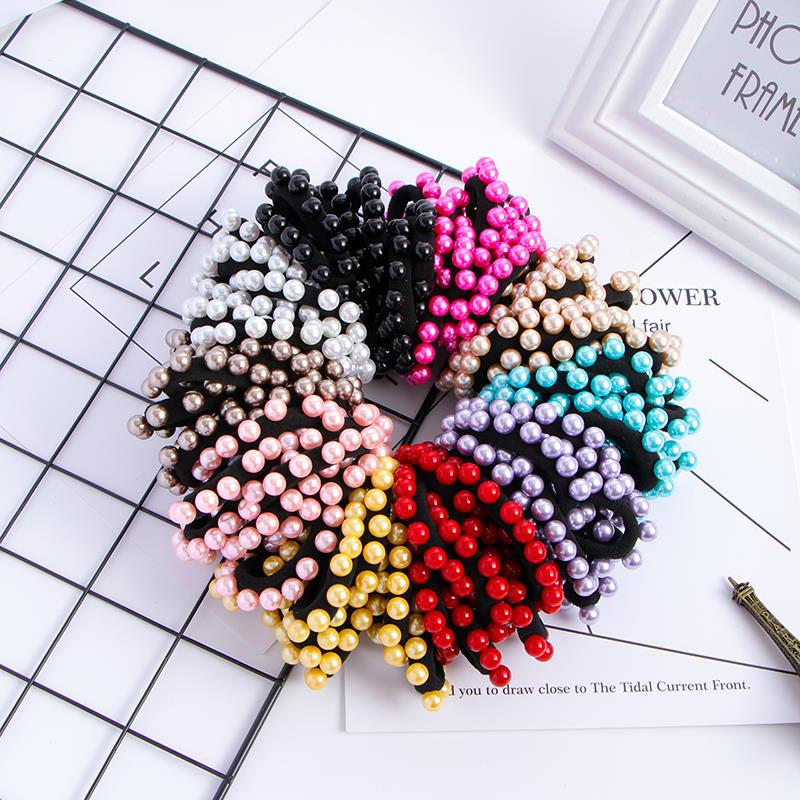Haarschmuck Damen Koreanische Version Nahtlose Nägel Perlenhaarband Vielseitiges Haarband Hochelastisches Gummiband Supermarktbedarf