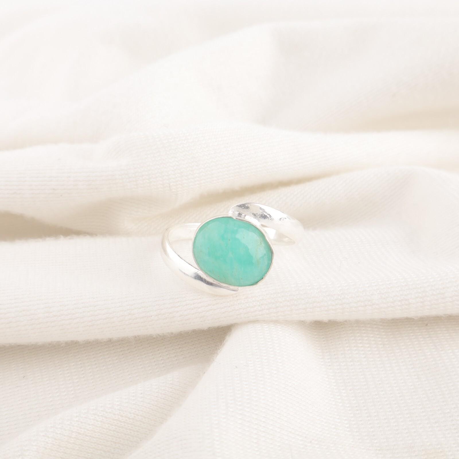 

Редкий Амазонит Драгоценный Камень 925 Проба Серебро Ручной Работы Кольцо Ювелирные Изделия Подарок на День Рождения RR-53-25 13