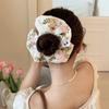 Colorful Floral Scrunchies Satin Hair Ropes Temperament Embroidery Hair Scrunchies  Hair Accessory