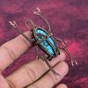Tibetan Turquoise Pendant Beetle Jewelry Copper Wire Wrapped Gemstone Pendant