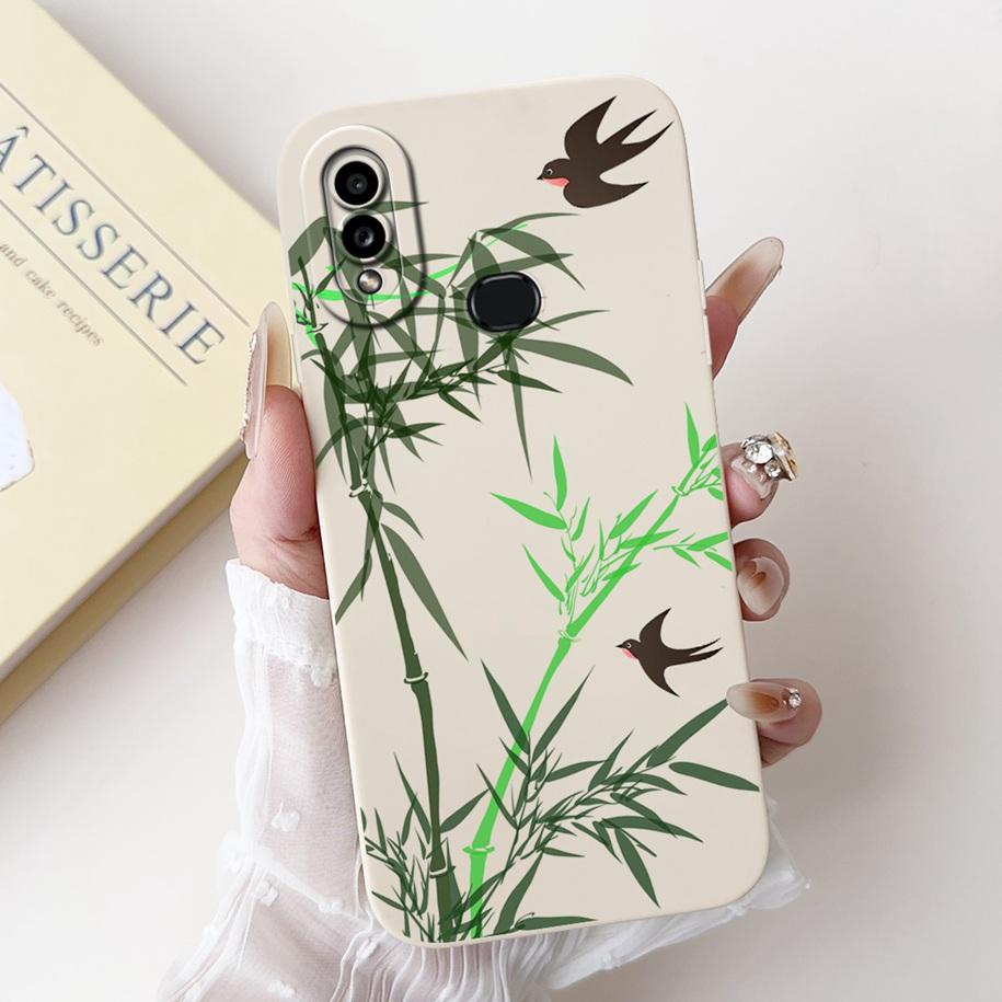 For Samsung Galaxy A10 A10S M01S Phone Case Fashion Flower Back Cover Liquid Silicone Protector on Samsung A 10 Shockproof Funda