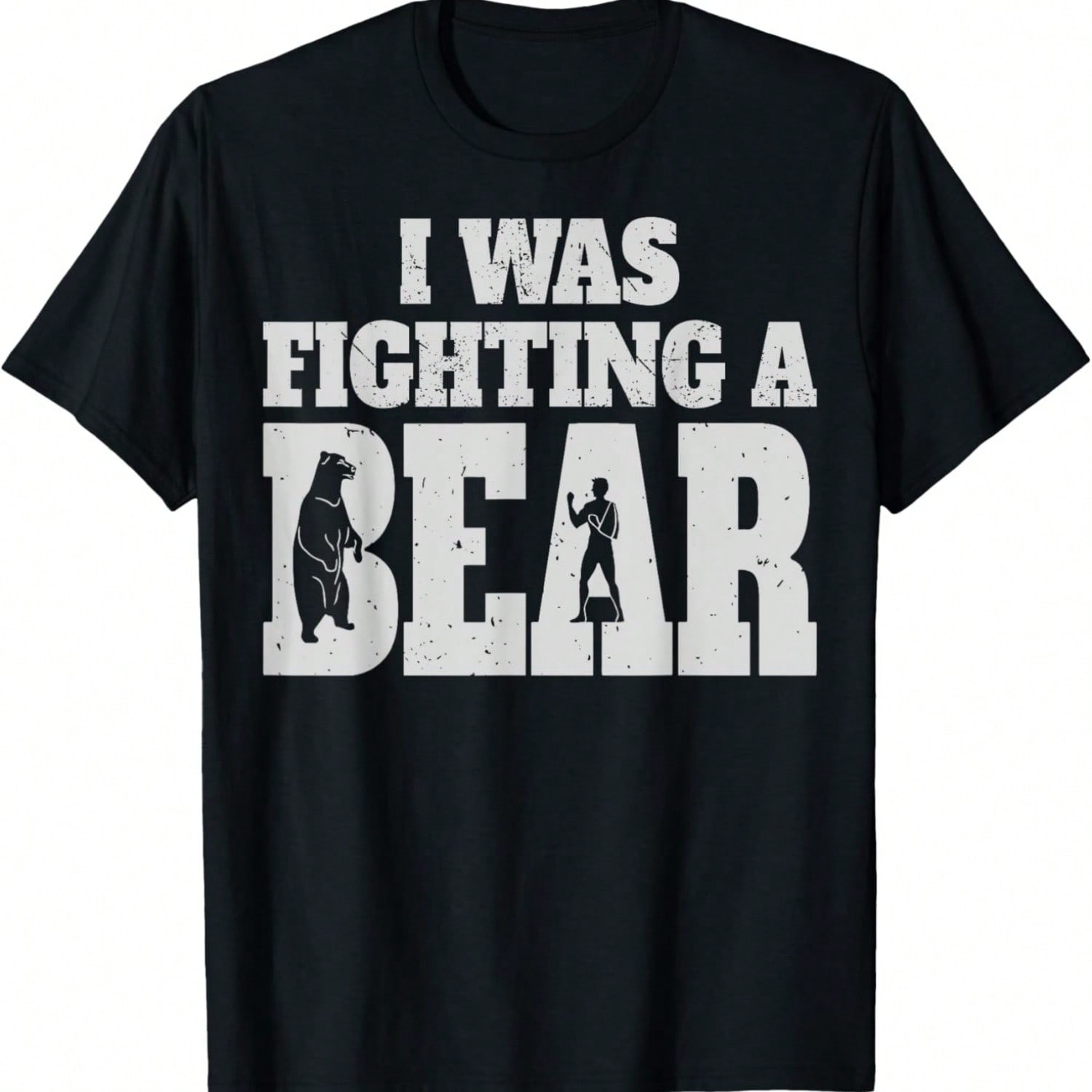 Funny Injury Get Well Soon I Was Fighting A Bear T-Shirt S разноцветный