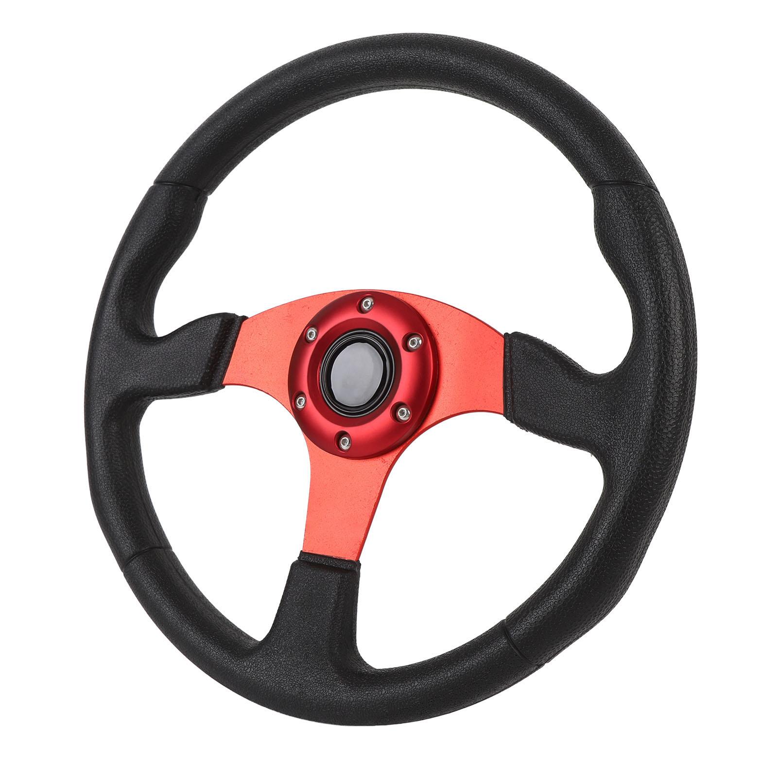 14 pouces   Volant de course Cuir PU Cadre en aluminium   Compatible avec Adaptateur de Moyeu à 6 Trous