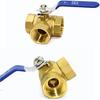 Brass Three-way Ball Valve, 1" DN25 Tap T-Type Female Thread Full Port for Water, Oil and Steam, 1 Inch