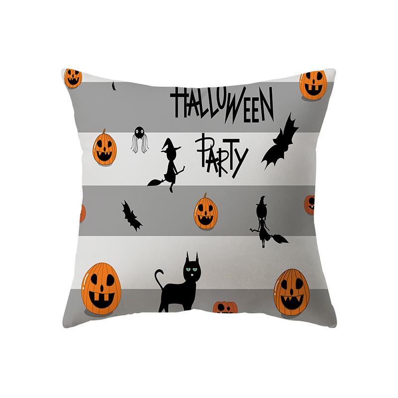 Devil Pumpkin Throw Pillow Cover Halloween Theme Throw Pillow Cover Sofa Chair Bed Cushion Cover Home Decor