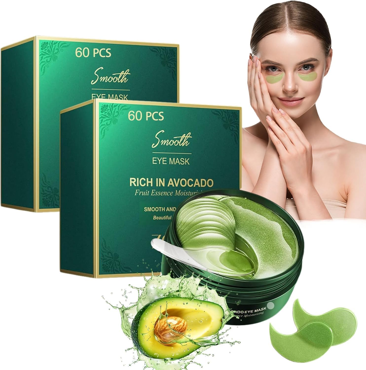 KANAKADHARA 60 Pcs Aloe Vera Under Eye Patches, 30 Pairs Undereye Mask for Dark Circles Puffy Eyes Treatment, Collagen Gel Pads Hydrating for Eye B