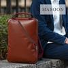 ZARIO Men's Business Bag, A4 Size, Genuine Leather, Thin Gusset, 2-Way Business Backpack [ZA-1010] (Maroon)