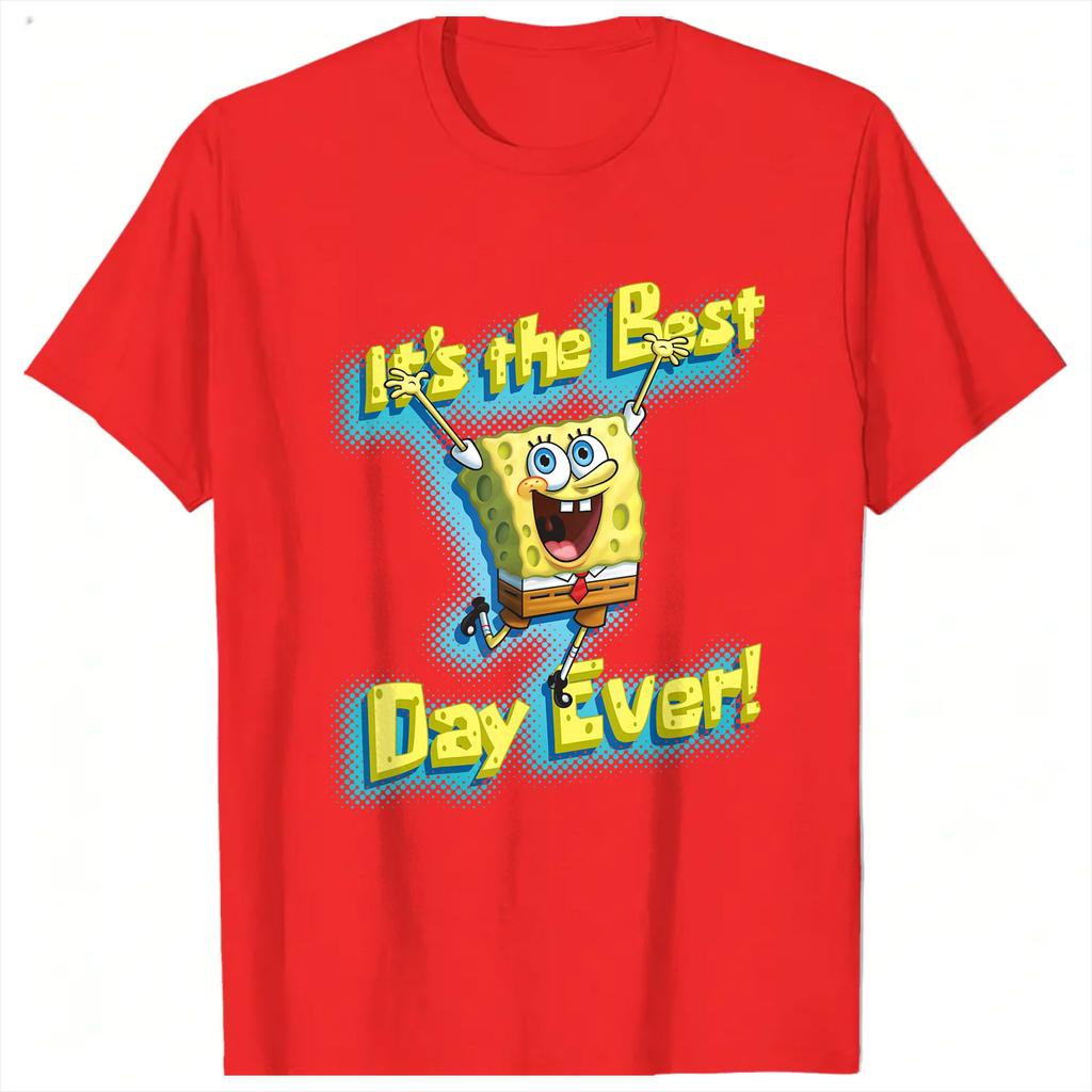 Spongebobs Its the Best Day Ever TShirts Unisex Novelty 100 Cotton Tee Shirt Crewneck Short Sleeve T Shirts Unique Clothing