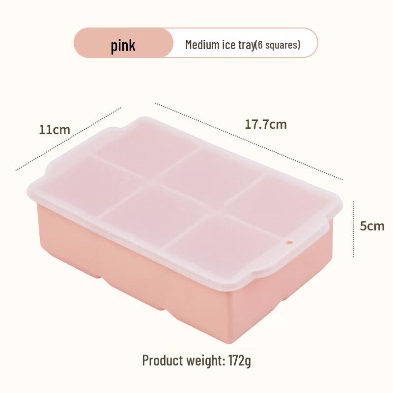 Large Food-Grade Silicone Ice Cube Tray with Lid