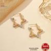 European & American Fashion Five-Pointed Star Stud Earrings: Women's Simple Painted Style Jewelry